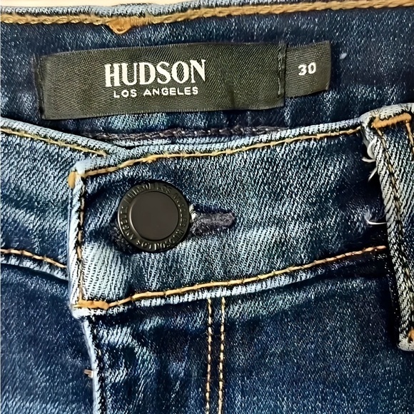 Hudson Barbara High Rise Skinny Jean Sz 30 Ankle with Side Stripe Stretch Denim - Picture 8 of 10